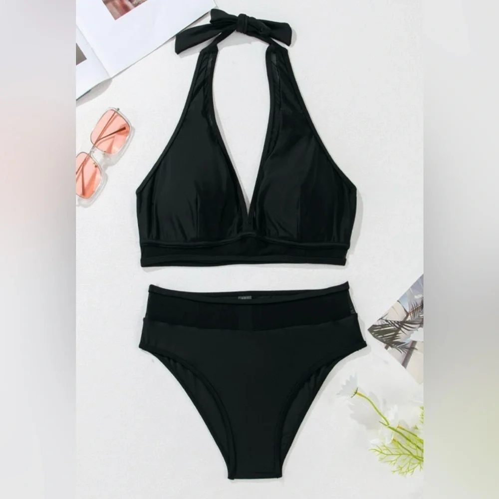 Black Mesh Bikini Set